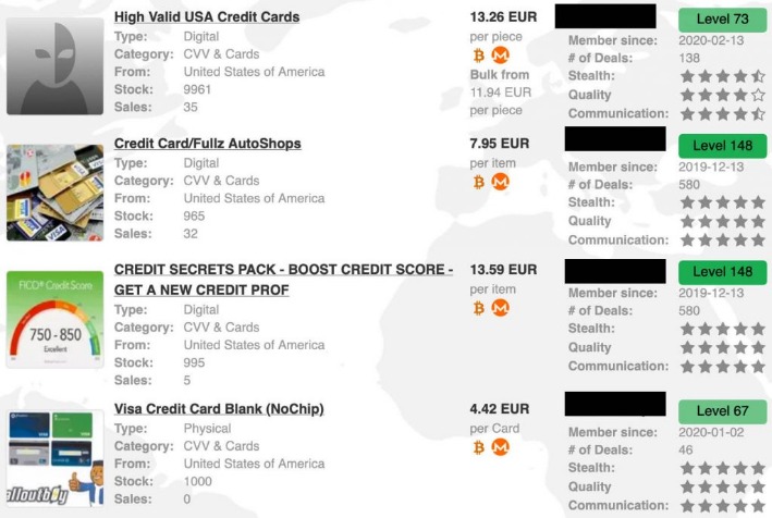 dark web stolen credit card numbers