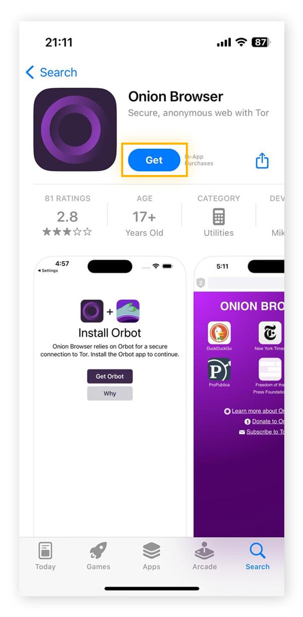 how to access the dark web on iphone